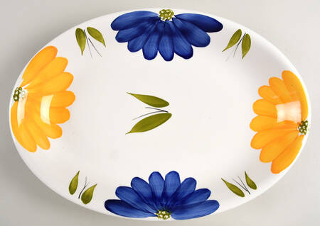 Italian Daisy 16" Oval Serving Platter