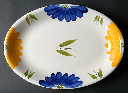 Italian Daisy 15" Oval Serving Platter