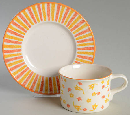 Spring Court Rust Flat Cup & Saucer Set