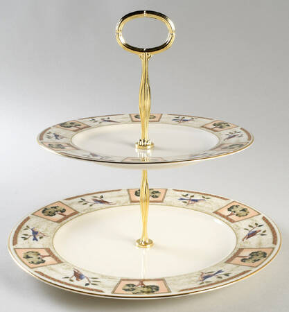 Parisian Sky 6 5/8"-10"  2 Tiered Serving Tray (Dp, Sp) HC