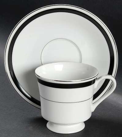 Courier Footed Cup & Saucer Set