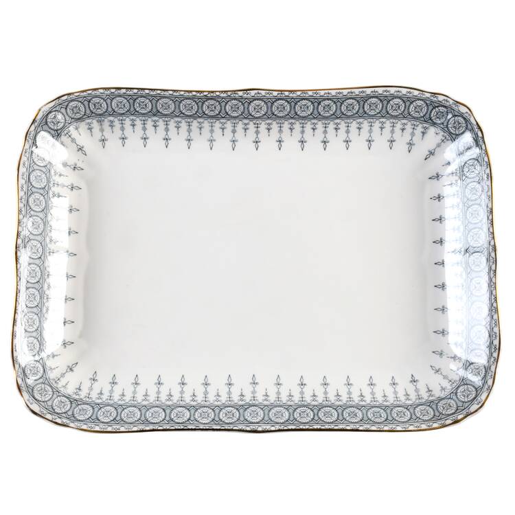 Premiere Blue Gray 13" Rectangular Serving Platter by John Maddock & Sons