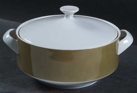 Tawny Green Round Covered Vegetable