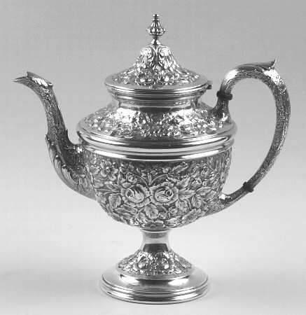 Southern Rose-Chased (Sterling, Hollowware) Teapot