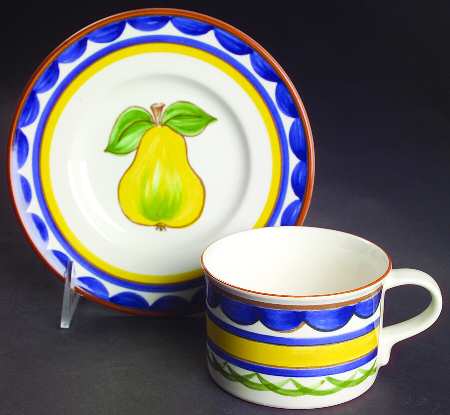 Algarve Pear Flat Cup & Saucer Set