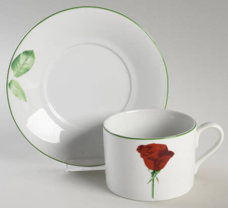 Romantic Rose Flat Cup & Saucer Set