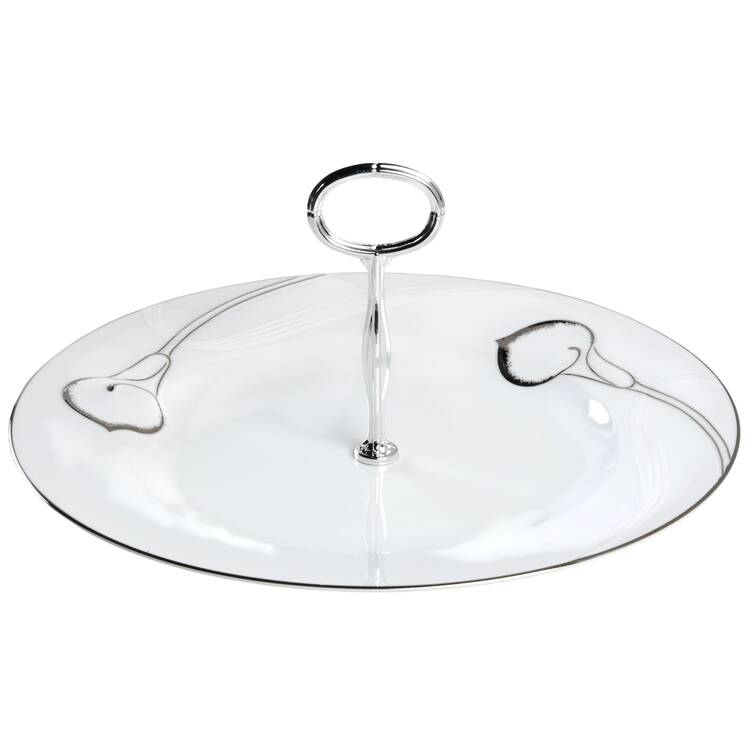 Candlelight Silver Round Serving Plate with Handle (CH) HC