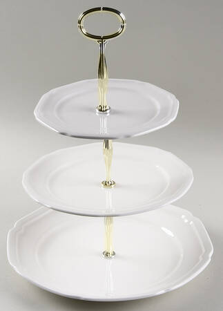 Antique White (Not Bone) 13 7/8"-14 1/4" 3-Tiered Serving Tray(DP,SP,BB) HC