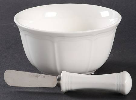 Antique White (Not Bone) Dip Bowl & Spreader Set