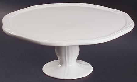 Antique White (Not Bone) 12" Diameter Pedestal Cake Stand