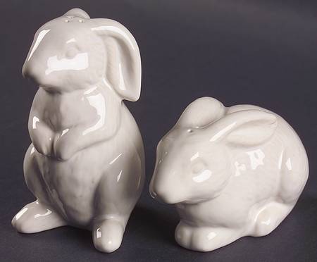 Antique White (Not Bone) Figural Salt & Pepper Set