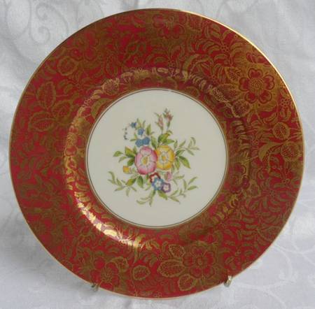 Brocade Burgundy Dinner Plate