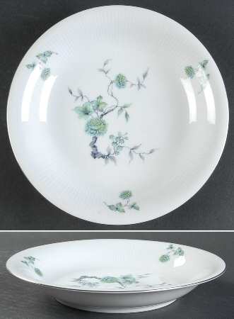 Green Ming (Platinum Trim) Coupe Soup Bowl