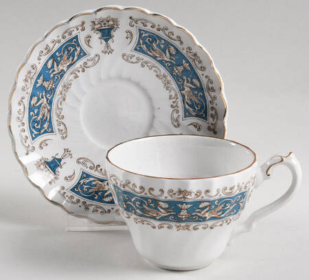 Rialto Blue Flat Cup & Saucer Set
