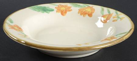 Delphinium Orange Rim Soup Bowl