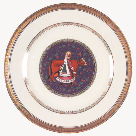 Twelve Days of Christmas Gold Luncheon Plate