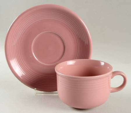 Color Connection Pink Flat Cup & Saucer Set