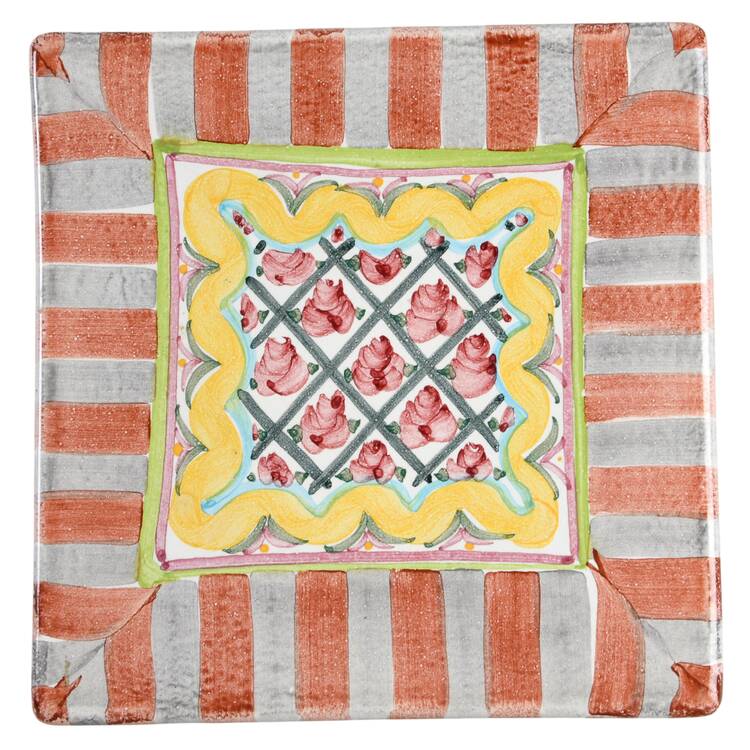 Rose Cottage 6" Square Cork Back Trivet