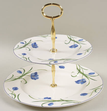 Garden Poetry 6 5/8"-10"  2 Tiered Serving Tray (Dp, Sp) HC