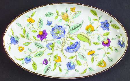 Haddon Hall Blue (Gold Trim) Small Oval Tray