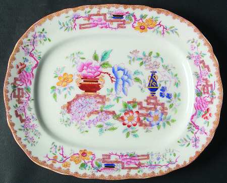 Chinese Tree (Scalloped) 10" Oval Serving Platter