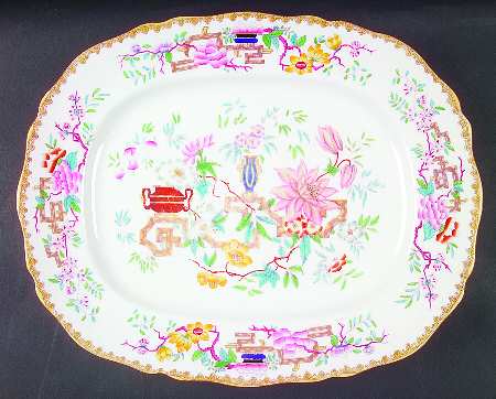 Chinese Tree (Scalloped) 15" Oval Serving Platter