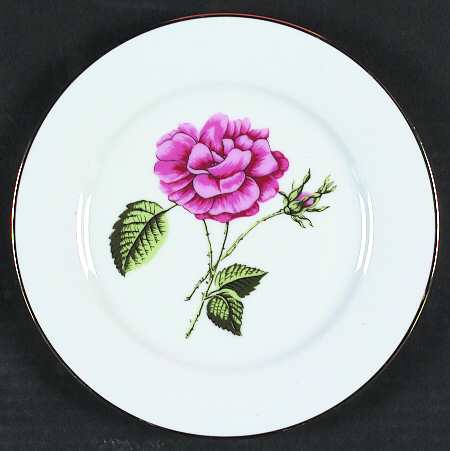 Golden Leaf Floral Salad Plate