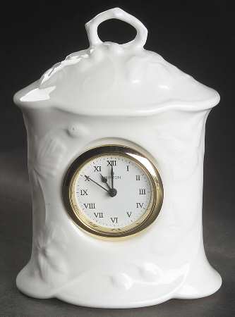 Victoria Strawberry White Mantel Clock
