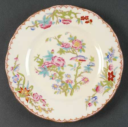 Cuckoo (Scalloped, Cream, Globe Background) Salad Plate