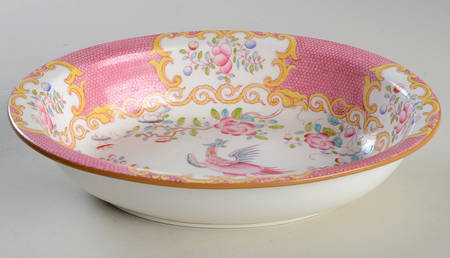 Cockatrice Pink (Smooth, Globe Backstamp) 9" Oval Vegetable Bowl