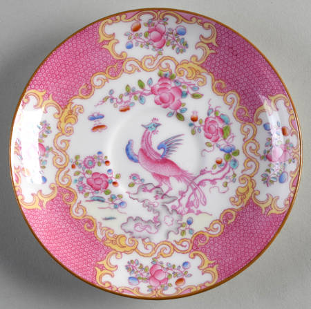 Cockatrice Pink (Smooth, Globe Backstamp) Saucer for Flat Cup