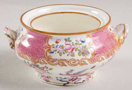 Cockatrice Pink (Smooth, Globe Backstamp) Sugar Bowl No Lid