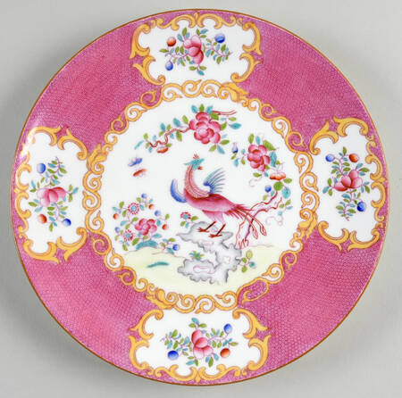 Cockatrice Pink (Smooth, Globe Backstamp) Coupe Luncheon Plate
