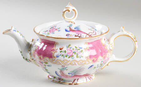 Cockatrice Pink (Smooth, Globe Backstamp) Mini Teapot & Lid