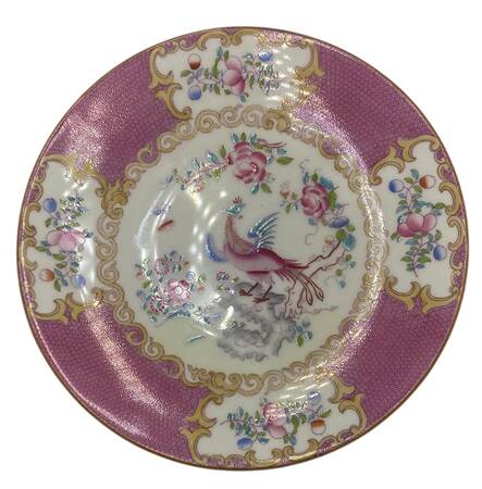 Cockatrice Pink (Smooth, Globe Backstamp) Coupe Salad Plate