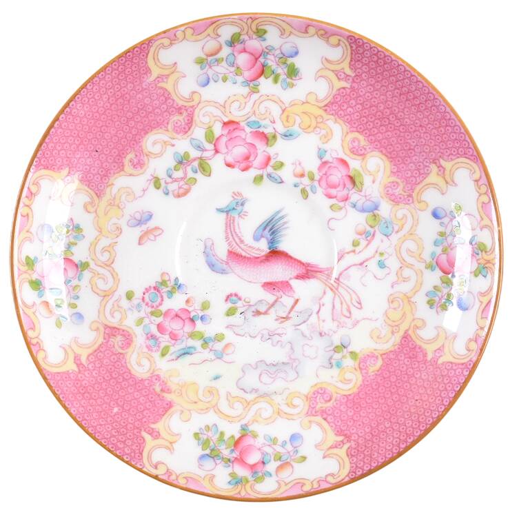 Cockatrice Pink (Smooth, Globe Backstamp) Saucer for Flat Cup