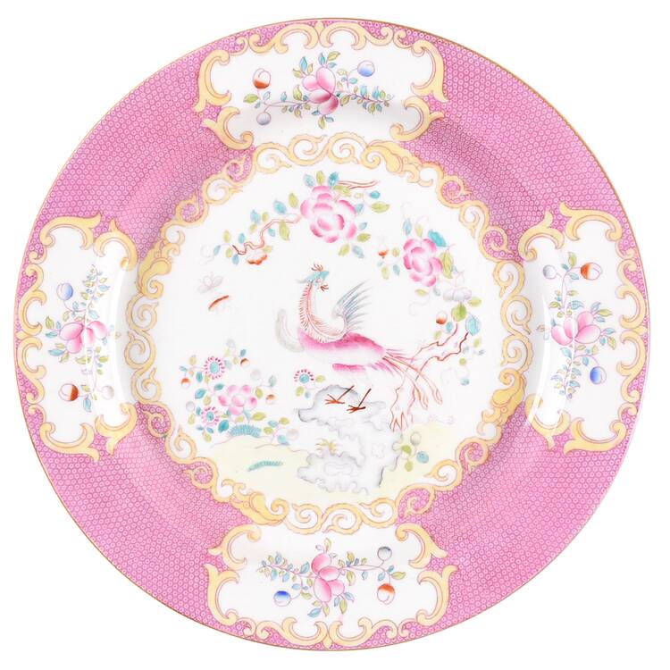Cockatrice Pink (Smooth, Globe Backstamp) 12" Chop Plate (Round Platter)