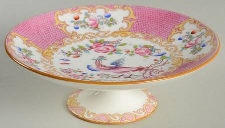 Cockatrice Pink (Smooth, Globe Backstamp) Round Compote (Height X Width)
