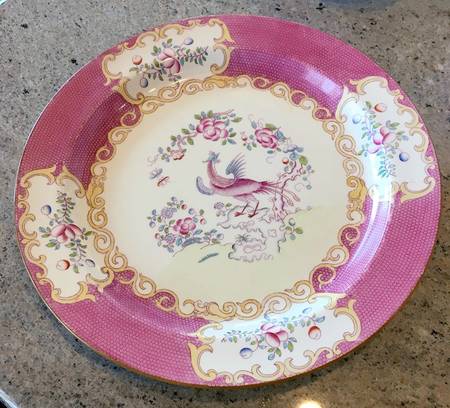 Cockatrice Pink (Smooth, Globe Backstamp) 14" Chop Plate (Round Platter)