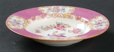 Cockatrice Pink (Smooth, Globe Backstamp) Rim Fruit/Dessert (Sauce) Bowl