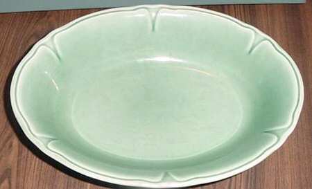 Petal Light Green 9" Oval Vegetable Bowl