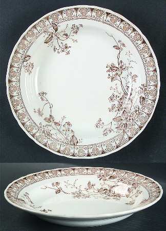Rosaline Brown Large Rim Soup Bowl