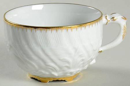 Swan Service (Gold Trim) Flat Cup