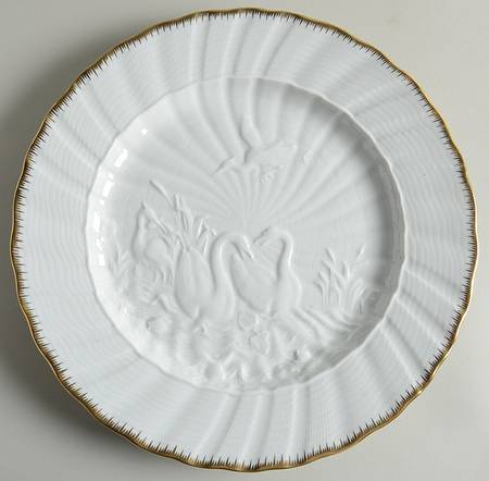 Swan Service (Gold Trim) Large Dinner Plate