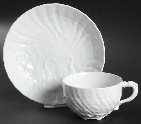 Swan Service (No Trim) Flat Cup & Saucer Set