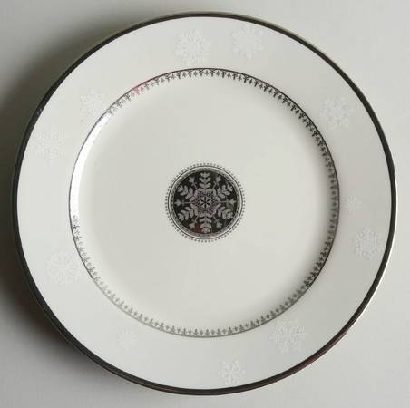 White Christmas Accent Salad Plate