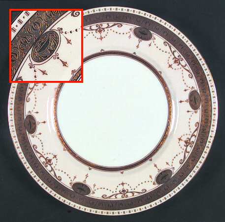 H3655 (White and Gold) Dinner Plate