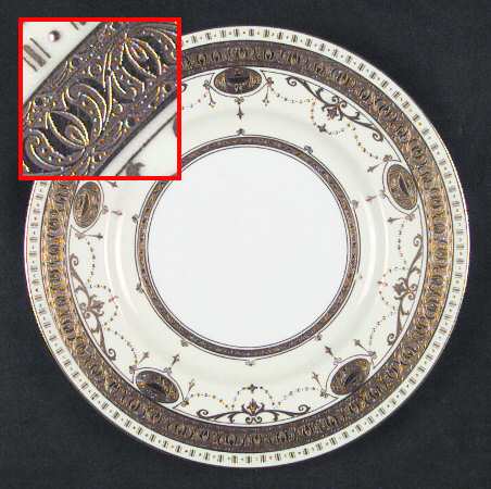 H3655 (White and Gold) Salad Plate