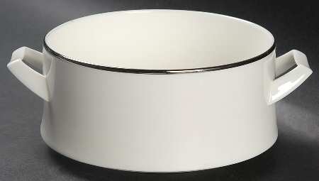 Silver Ring Flat Cream Soup Bowl