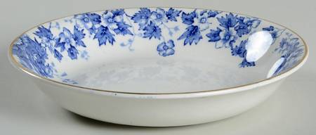 Oakland Blue (Smooth, Gold Trim) Coupe Soup Bowl